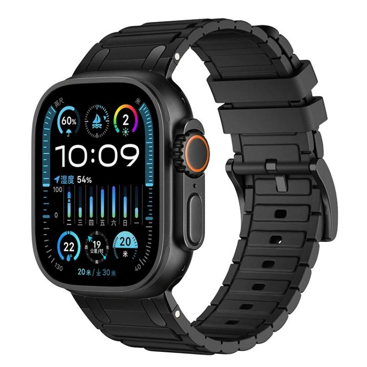 Verstärktes I-förmiges Textur-Silikon-Uhrenarmband, Für Apple Watch 49mm / 46mm / 45mm / 44mm, Für Apple Watch 42mm / 41mm / 40mm / 38mm