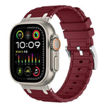 Verstärktes I-förmiges Textur-Silikon-Uhrenarmband, Für Apple Watch 49mm / 46mm / 45mm / 44mm, Für Apple Watch 42mm / 41mm / 40mm / 38mm
