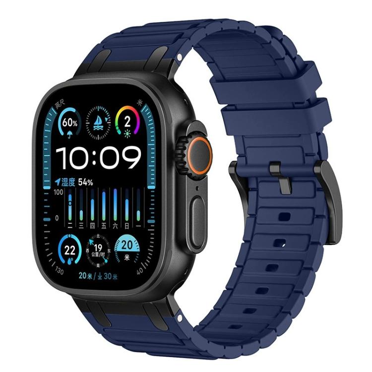 Verstärktes I-förmiges Textur-Silikon-Uhrenarmband, Für Apple Watch 49mm / 46mm / 45mm / 44mm, Für Apple Watch 42mm / 41mm / 40mm / 38mm