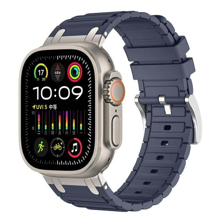 Verstärktes I-förmiges Textur-Silikon-Uhrenarmband, Für Apple Watch 49mm / 46mm / 45mm / 44mm, Für Apple Watch 42mm / 41mm / 40mm / 38mm