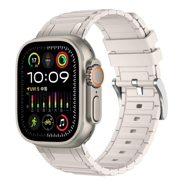 Verstärktes I-förmiges Textur-Silikon-Uhrenarmband, Für Apple Watch 49mm / 46mm / 45mm / 44mm, Für Apple Watch 42mm / 41mm / 40mm / 38mm