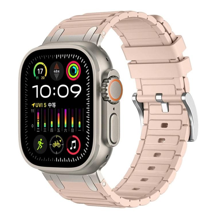 Verstärktes I-förmiges Textur-Silikon-Uhrenarmband, Für Apple Watch 49mm / 46mm / 45mm / 44mm, Für Apple Watch 42mm / 41mm / 40mm / 38mm