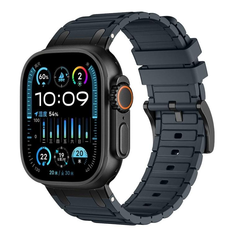 Verstärktes I-förmiges Textur-Silikon-Uhrenarmband, Für Apple Watch 49mm / 46mm / 45mm / 44mm, Für Apple Watch 42mm / 41mm / 40mm / 38mm
