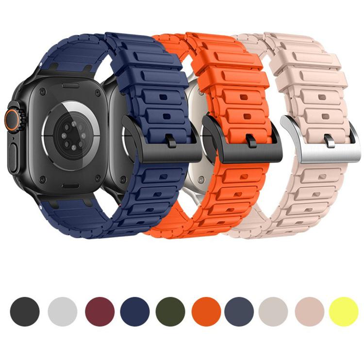 Verstärktes I-förmiges Textur-Silikon-Uhrenarmband, Für Apple Watch 49mm / 46mm / 45mm / 44mm, Für Apple Watch 42mm / 41mm / 40mm / 38mm