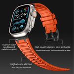 Verstärktes I-förmiges Textur-Silikon-Uhrenarmband, Für Apple Watch 49mm / 46mm / 45mm / 44mm, Für Apple Watch 42mm / 41mm / 40mm / 38mm