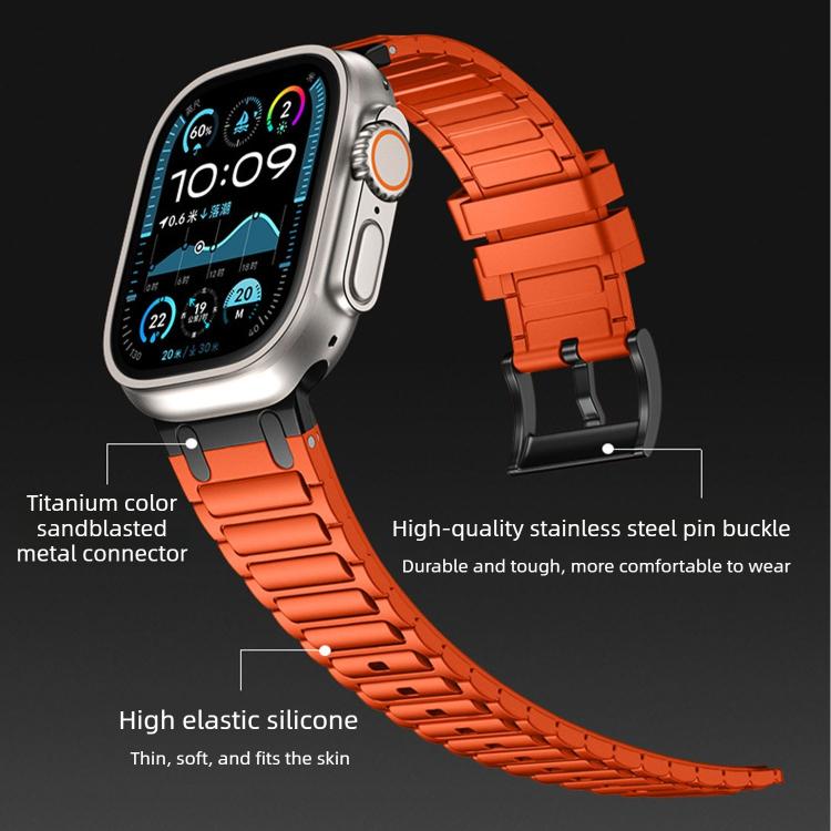 Verstärktes I-förmiges Textur-Silikon-Uhrenarmband, Für Apple Watch 49mm / 46mm / 45mm / 44mm, Für Apple Watch 42mm / 41mm / 40mm / 38mm