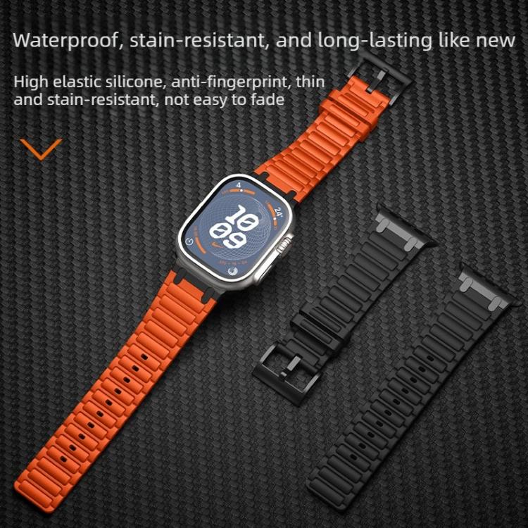 Verstärktes I-förmiges Textur-Silikon-Uhrenarmband, Für Apple Watch 49mm / 46mm / 45mm / 44mm, Für Apple Watch 42mm / 41mm / 40mm / 38mm
