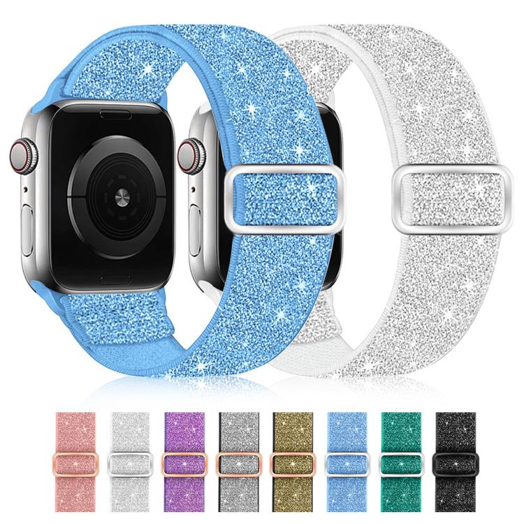Glitzerndes elastisches Nylon-Uhrenarmband, Für Apple Watch 49mm / 46mm / 45mm / 44mm, Für Apple Watch 42mm / 41mm / 40mm / 38mm
