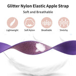Glitzerndes elastisches Nylon-Uhrenarmband, Für Apple Watch 49mm / 46mm / 45mm / 44mm, Für Apple Watch 42mm / 41mm / 40mm / 38mm