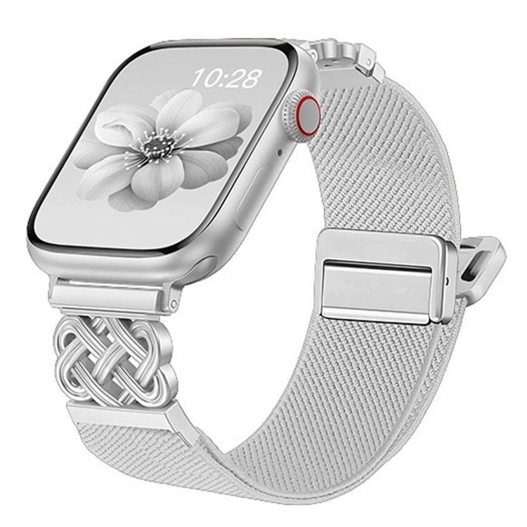 Chinesischer Knoten Magnetverschluss Twill Stretch Nylon Uhrenarmband, Für Apple Watch 49mm / 46mm / 45mm / 44mm, Für Apple Watch 42mm / 41mm / 40mm / 38mm