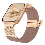 Chinese Knot Magnetic Buckle Twill Stretch Nylon Watch Band, For Apple Watch 49mm / 46mm / 45mm / 44mm, For Apple Watch 42mm / 41mm / 40mm / 38mm