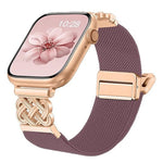 Chinese Knot Magnetic Buckle Twill Stretch Nylon Watch Band, For Apple Watch 49mm / 46mm / 45mm / 44mm, For Apple Watch 42mm / 41mm / 40mm / 38mm