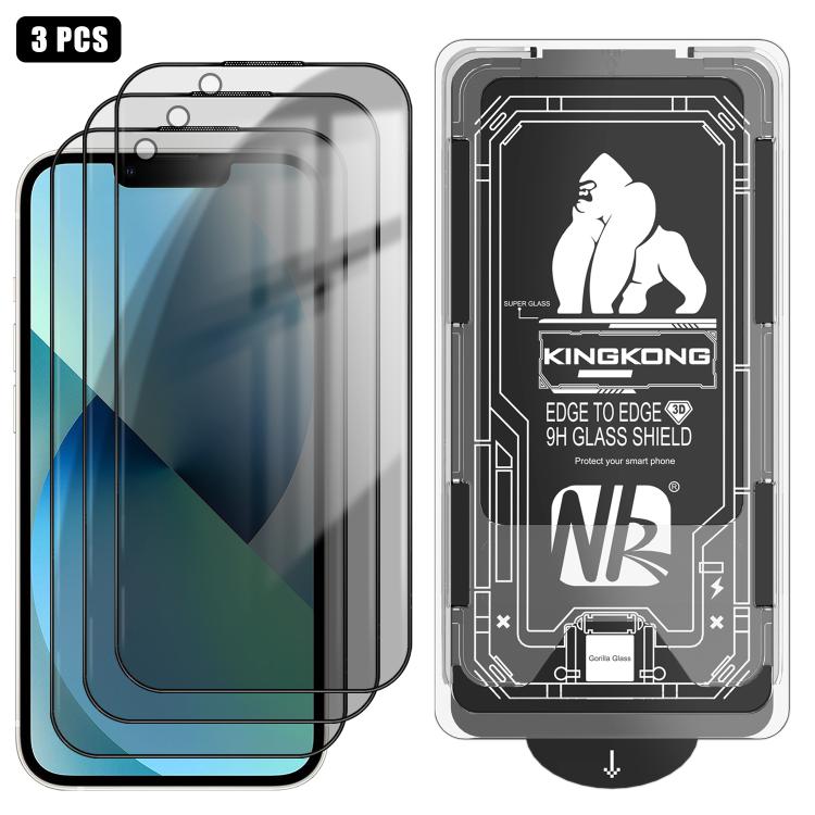 3pcs Easy Install Box Dust-Free 3D Curved Edge Privacy Electroplated Explosion-Proof Tempered Glass Film, For iPhone 17 Pro Max, For iPhone 17 Pro, For iPhone 17, For iPhone Air, For iPhone 16 Pro Max, For iPhone 16 Pro, For iPhone 16