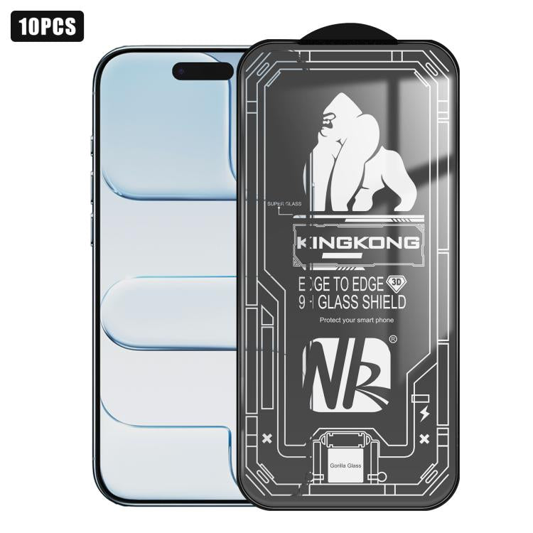 10pcs 3D Large Arc Edge Electroplated Explosion-Proof Scratch-Resistant Full-Screen HD Tempered Glass Film, For iPhone 17 Pro Max, For iPhone 17 Pro, For iPhone 17, For iPhone Air, For iPhone 16 Pro Max, For iPhone 16 Pro, For iPhone 16