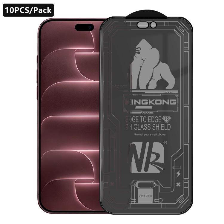 10 Stück 3D Große Bogenkante Galvanisierte explosionsgeschützte kratzfeste Vollbild 360 Blickschutzfolie aus gehärtetem Glas, für iPhone 17 Pro Max, für iPhone 17 Pro, für iPhone 17, für iPhone Air, für iPhone 16 Pro Max, für iPhone 16 Pro, für iPhone 16