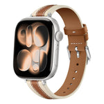 Verbundnaht echtes Leder-Uhrenarmband, Für Apple Watch 46mm / 49mm / 45mm / 44mm, Für Apple Watch 42mm / 41mm / 40mm / 38mm
