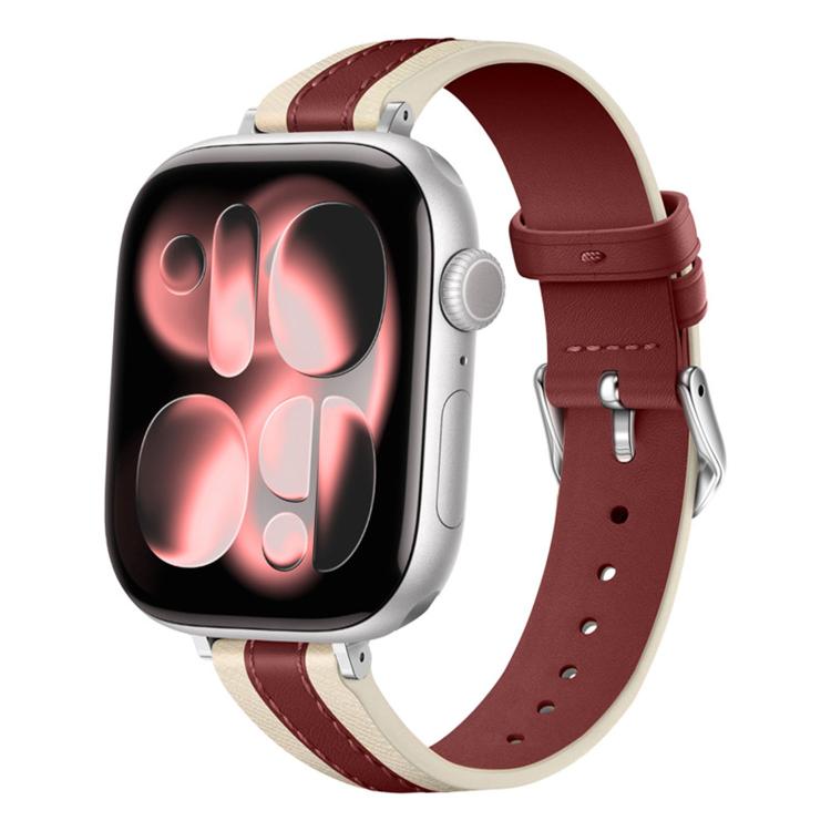 Verbundnaht echtes Leder-Uhrenarmband, Für Apple Watch 46mm / 49mm / 45mm / 44mm, Für Apple Watch 42mm / 41mm / 40mm / 38mm