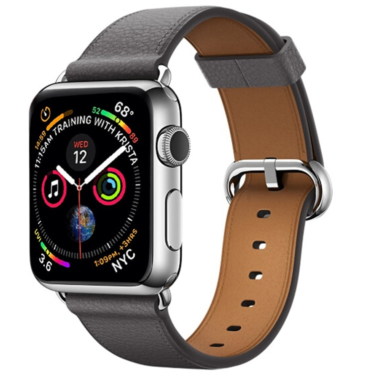 Klassisches Lederarmband mit Knopfverschluss für Apple Watch Series 3, 2 und 1 (42 mm)