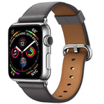 Klassisches Lederarmband mit Knopfverschluss für Apple Watch Series 3, 2 und 1 (42 mm)