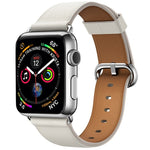 Klassisches Lederarmband mit Knopfverschluss für Apple Watch Series 3, 2 und 1 (42 mm)
