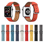 Klassisches Lederarmband mit Knopfverschluss für Apple Watch Series 3, 2 und 1 (42 mm)
