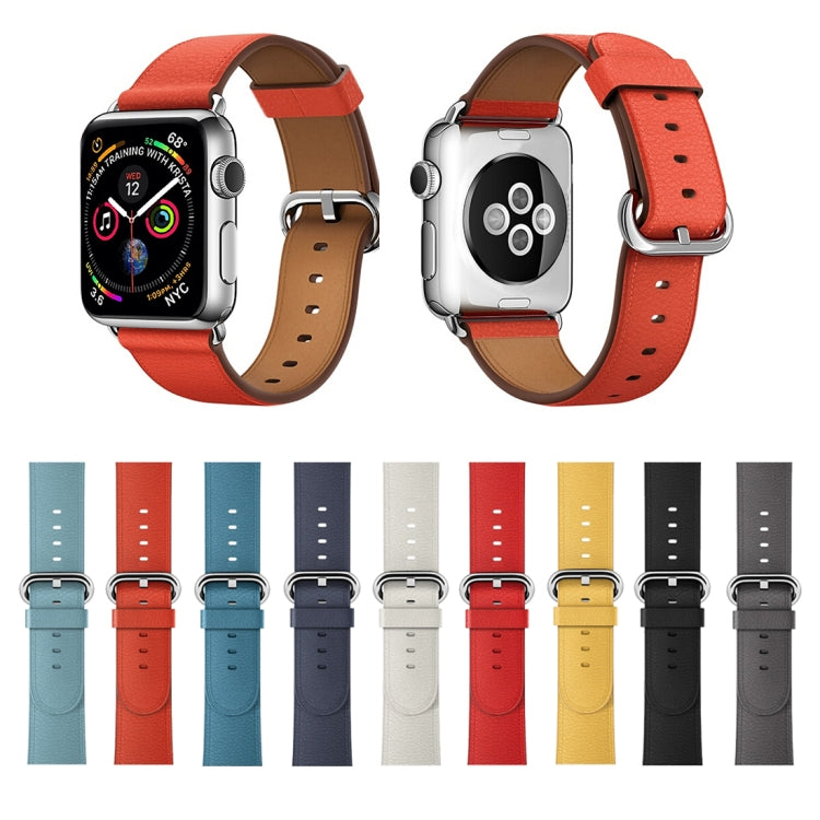 Klassisches Lederarmband mit Knopfverschluss für Apple Watch Series 3, 2 und 1 (42 mm)