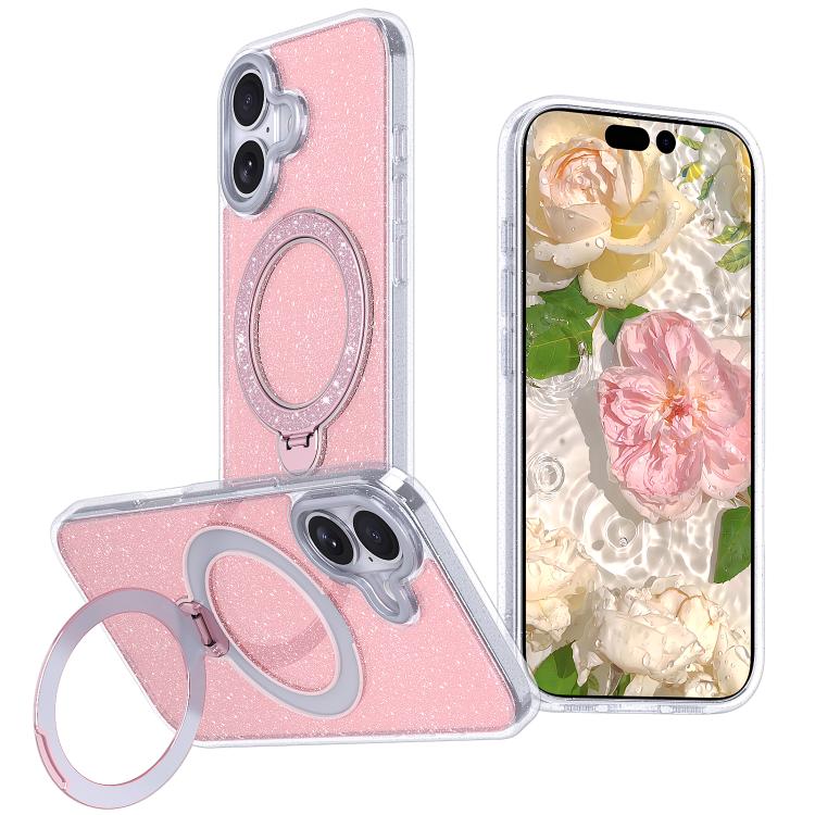 Starry Glitter Magnetic Holder Phone Case, For iPhone 18 Pro / 17 Pro, For iPhone 18 Pro Max / 17 Pro Max, For iPhone 17