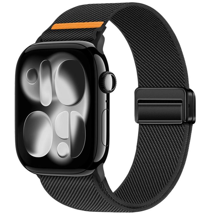 Doppelmagnetische Schnalle, einlagig genähtes Nylon-Uhrenarmband, für Apple Watch 49mm / 46mm / 45mm / 44mm, für Apple Watch 42mm / 41mm / 40mm / 38mm