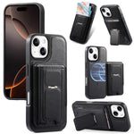 CaseNeo Fold Halter Retro Elastische Karten Tasche Magnetische Rückseite Handyhülle, Für iPhone 15, Für iPhone 14 / 13, Für iPhone 14 Pro, Für iPhone 14 Pro Max, Für iPhone 13 Pro Max, Für iPhone 13 Pro