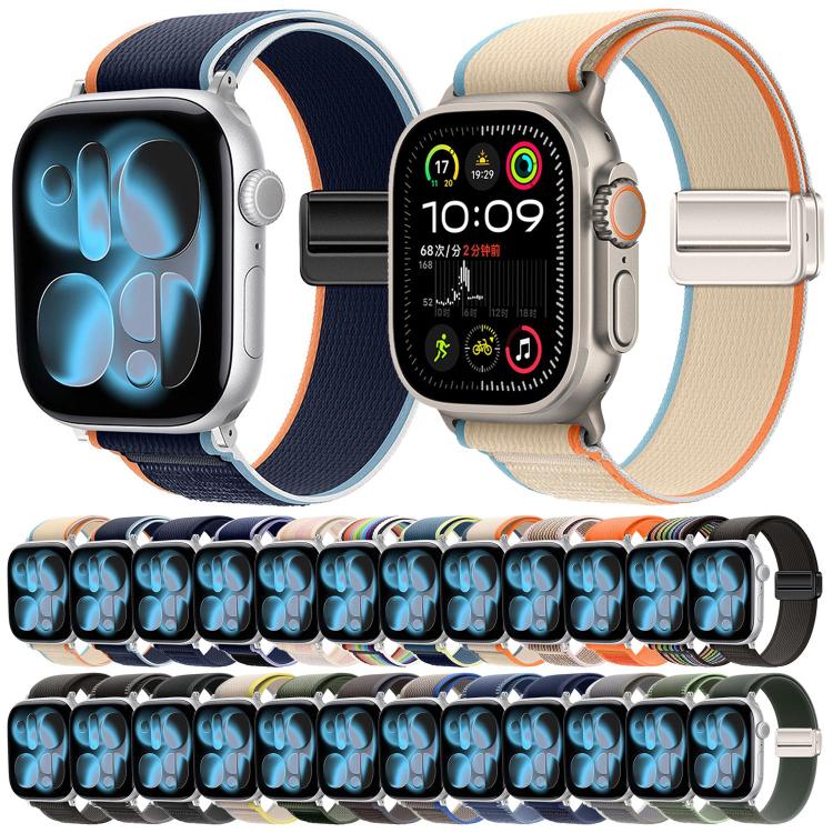 Magnetische Schnalle Trail Loop Nylon Uhrenarmband, Für Apple Watch 46mm / 49mm / 45mm / 44mm, Für Apple Watch 42mm / 41mm / 40mm / 38mm