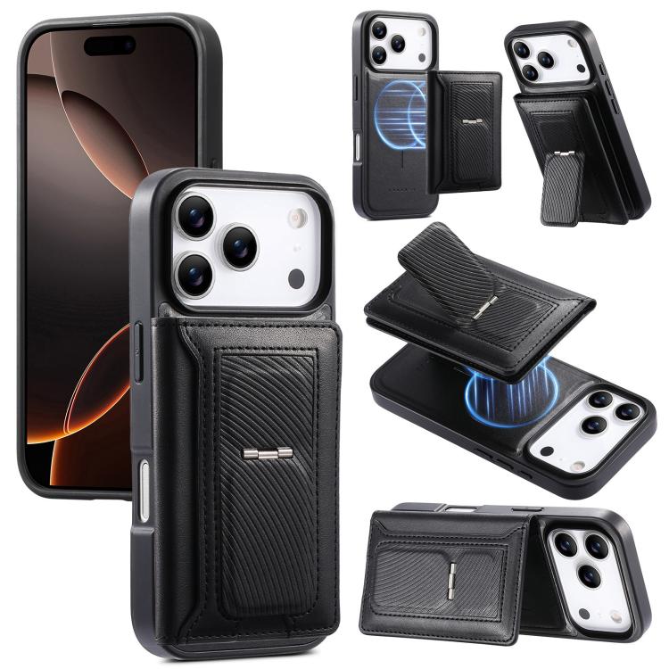 CaseNeo Retro Hinge Folding Wallet Magnetic Back Phone Case, For iPhone 17e / 16e, For iPhone 17 Pro Max, For iPhone 17 Pro, For iPhone 17, For iPhone Air, For iPhone 16 Pro Max, For iPhone 16 Pro, For iPhone 16 Plus, For iPhone 16, For iPhone 15 Pro M...