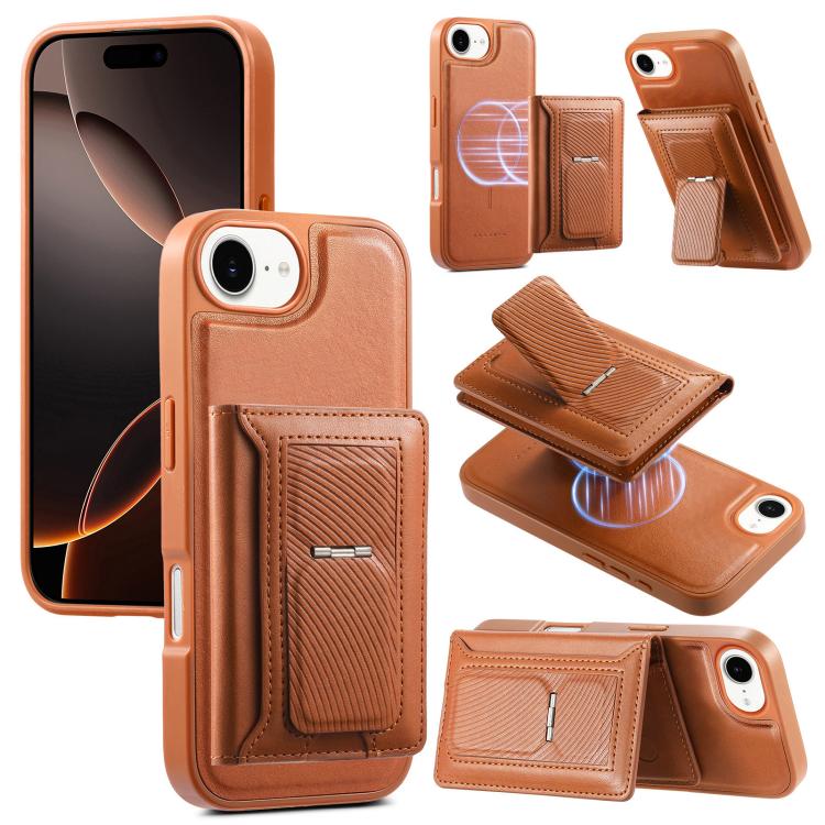 CaseNeo Retro Hinge Folding Wallet Magnetic Back Phone Case, For iPhone 17e / 16e, For iPhone 17 Pro Max, For iPhone 17 Pro, For iPhone 17, For iPhone Air, For iPhone 16 Pro Max, For iPhone 16 Pro, For iPhone 16 Plus, For iPhone 16, For iPhone 15 Pro M...