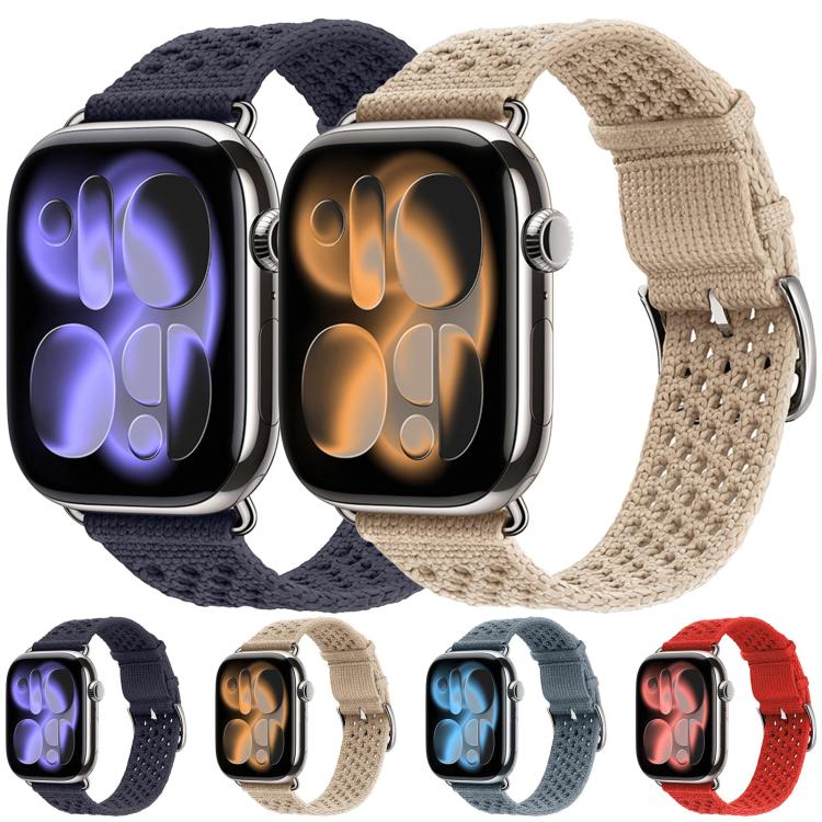 Durchbrochenes Gestricktes Web-Uhrenarmband, Für Apple Watch 46mm / 49mm / 45mm / 44mm, Für Apple Watch 42mm / 41mm / 40mm / 38mm