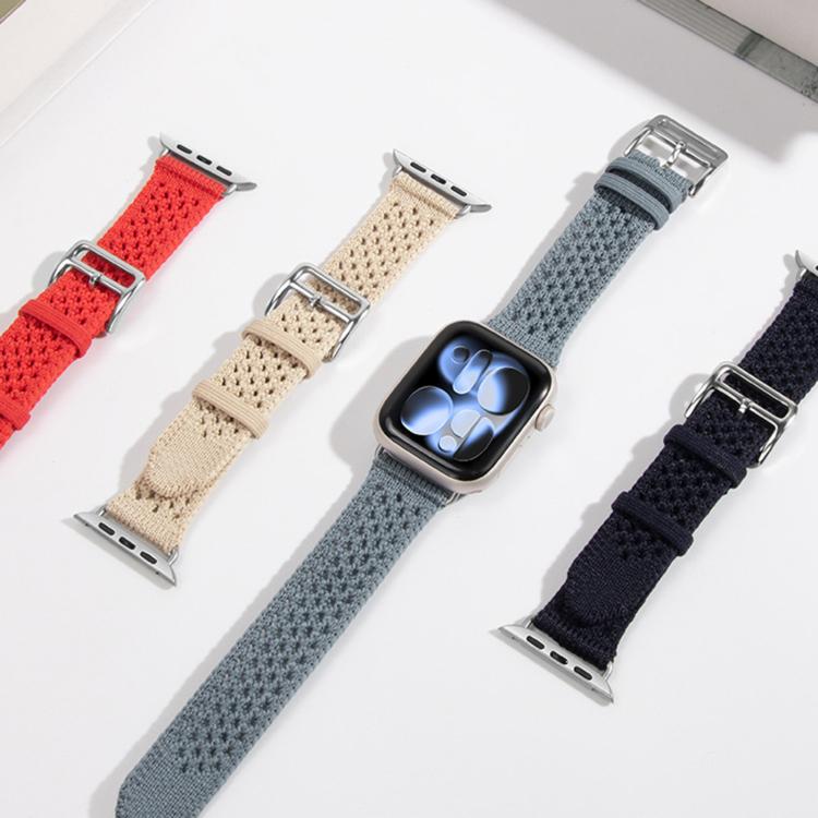 Durchbrochenes Gestricktes Web-Uhrenarmband, Für Apple Watch 46mm / 49mm / 45mm / 44mm, Für Apple Watch 42mm / 41mm / 40mm / 38mm
