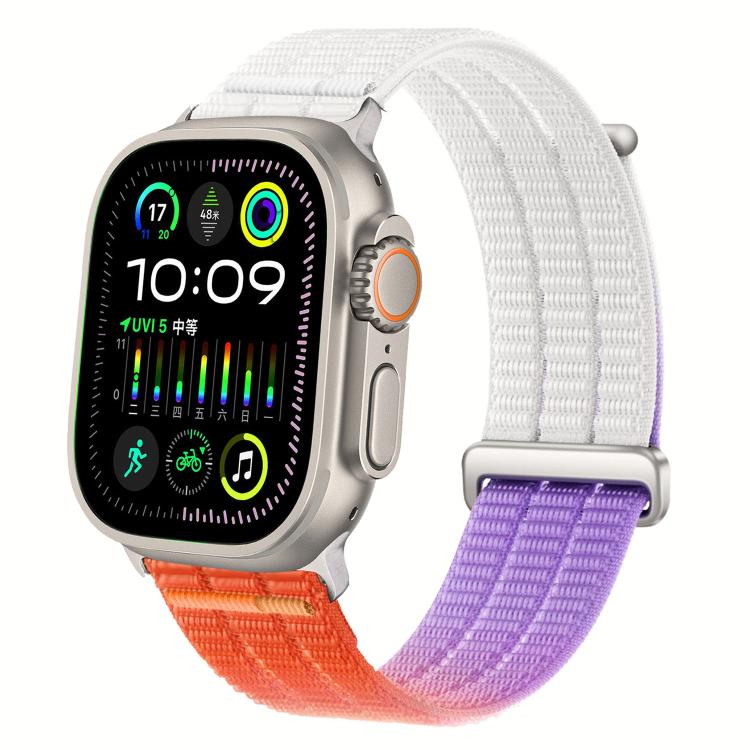 Doppelglied Wolken-gefühl Atmungsaktiver Nylon Loop Metallkopf Uhrenarmband, Für Apple Watch 46mm / 49mm / 45mm / 44mm, Für Apple Watch 42mm / 41mm / 40mm / 38mm