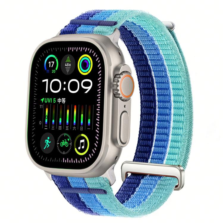 Double-Link Cloud-Feel Breathable Nylon Loop Metal Head Watch Band, For Apple Watch 46mm / 49mm / 45mm / 44mm, For Apple Watch 42mm / 41mm / 40mm / 38mm