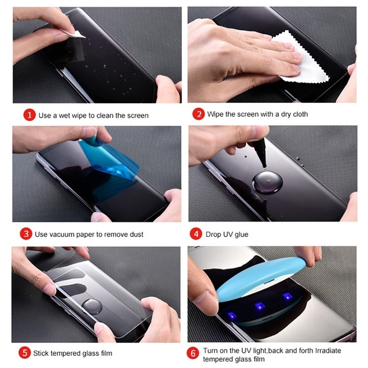 UV-Flüssig-Schutzglas mit vollflächiger Klebeverklebung für Galaxy S8 (1 Stück), Galaxy S8 Plus (1 Stück), Galaxy S9 (1 Stück), Galaxy S9+ (1 Stück), Galaxy Note 8, Galaxy Note 9, Galaxy S10 5G (1 Stück), Huawei P20 Lite, Huawei P30 ...