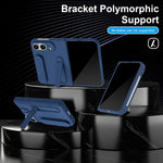 Bazher Shell Film Integrated Holder Shockproof Phone Case, For iPhone Duo