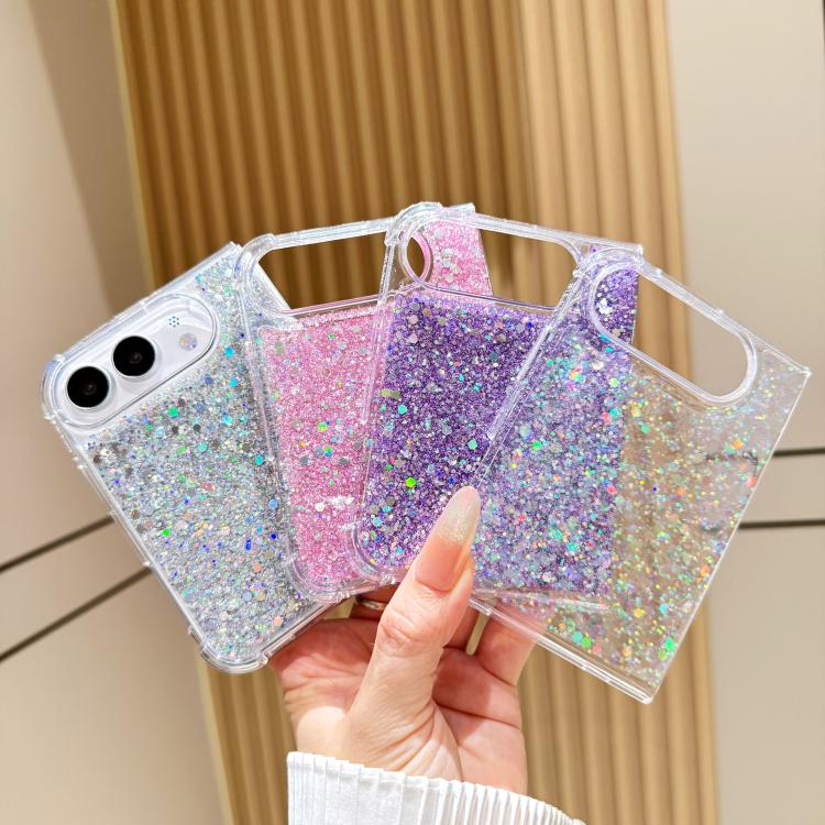 Glitter Sequins Epoxy TPU Phone Case, For iPhone Duo