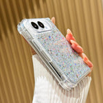 Glitter Sequins Epoxy TPU Phone Case, For iPhone Duo