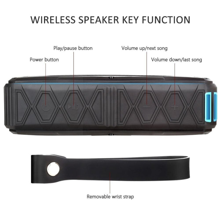 Tragbarer Bluetooth Lautsprecher Super Bass Stereo Kabellose Lautsprecher Unterstützung IP66 Wasserdicht Notladung Freisprechen TF