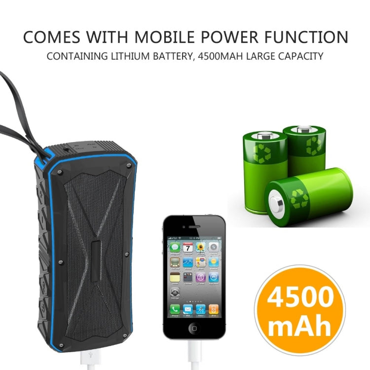 Tragbarer Bluetooth Lautsprecher Super Bass Stereo Kabellose Lautsprecher Unterstützung IP66 Wasserdicht Notladung Freisprechen TF