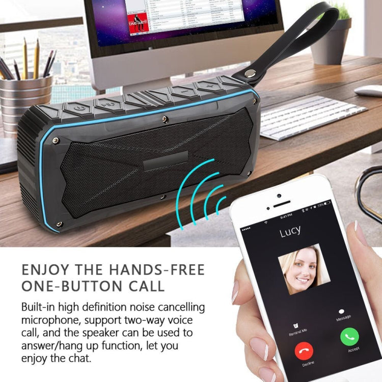 Tragbarer Bluetooth Lautsprecher Super Bass Stereo Kabellose Lautsprecher Unterstützung IP66 Wasserdicht Notladung Freisprechen TF