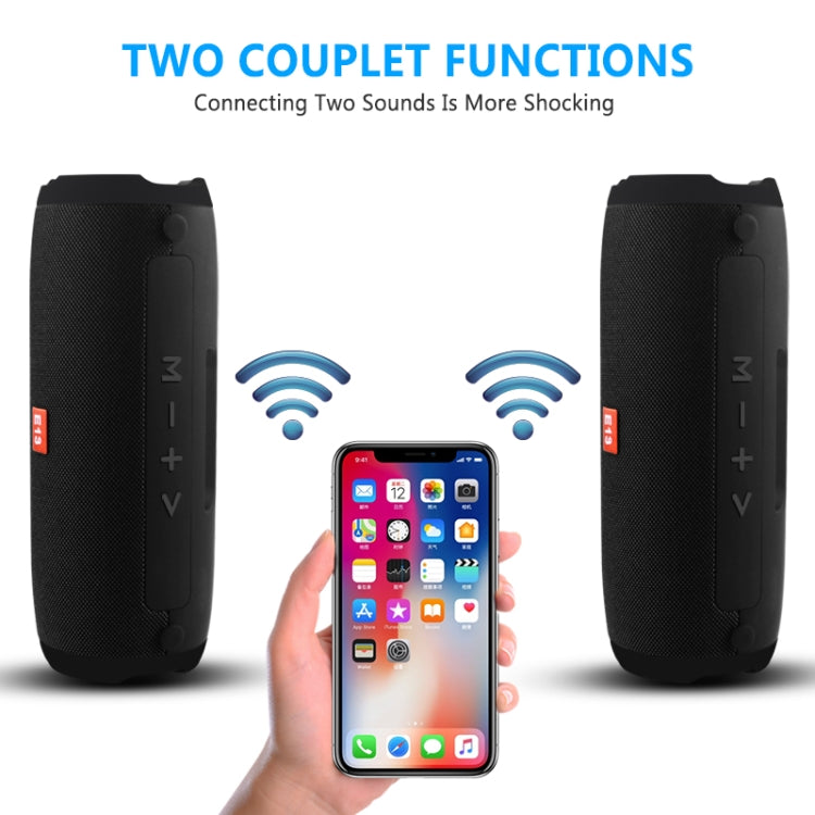 E13 Mini Tragbarer Kabelloser Bluetooth-Lautsprecher Stereo Freisprecheinrichtung Radio Musik Subwoofer Säulenlautsprecher mit TF FM, ROT, BLAU, SCHWARZ
