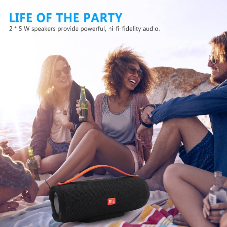 E13 Mini Tragbarer Kabelloser Bluetooth-Lautsprecher Stereo Freisprecheinrichtung Radio Musik Subwoofer Säulenlautsprecher mit TF FM, ROT, BLAU, SCHWARZ