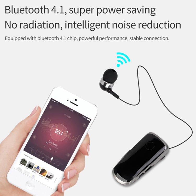 K39 Kabelloses Bluetooth Headset CSR DSP Chip In-Ear Vibrationsalarm Clip zum Tragen Freisprech-Ohrhörer, SCHWARZ, WEISS, BLAU, ROSA ROT