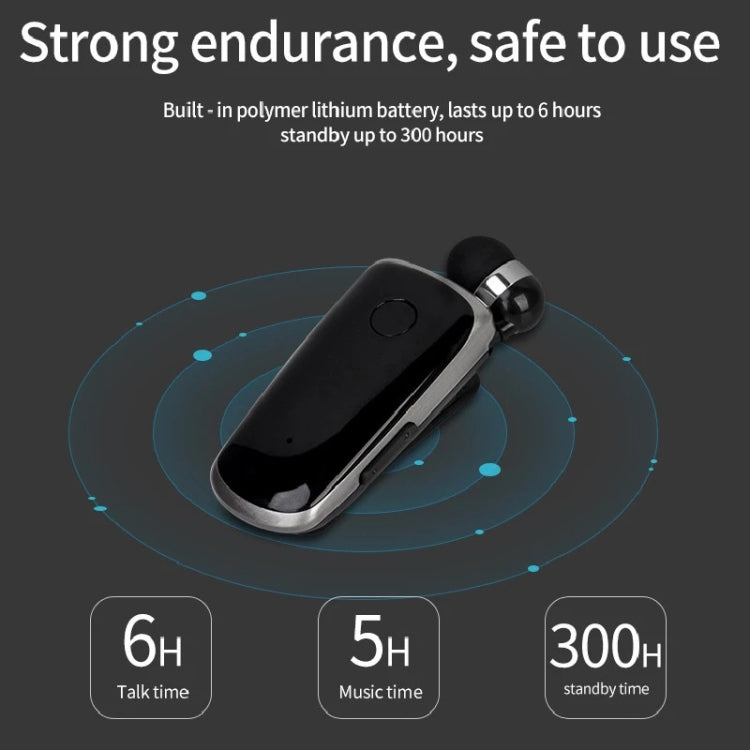 K39 Kabelloses Bluetooth Headset CSR DSP Chip In-Ear Vibrationsalarm Clip zum Tragen Freisprech-Ohrhörer, SCHWARZ, WEISS, BLAU, ROSA ROT