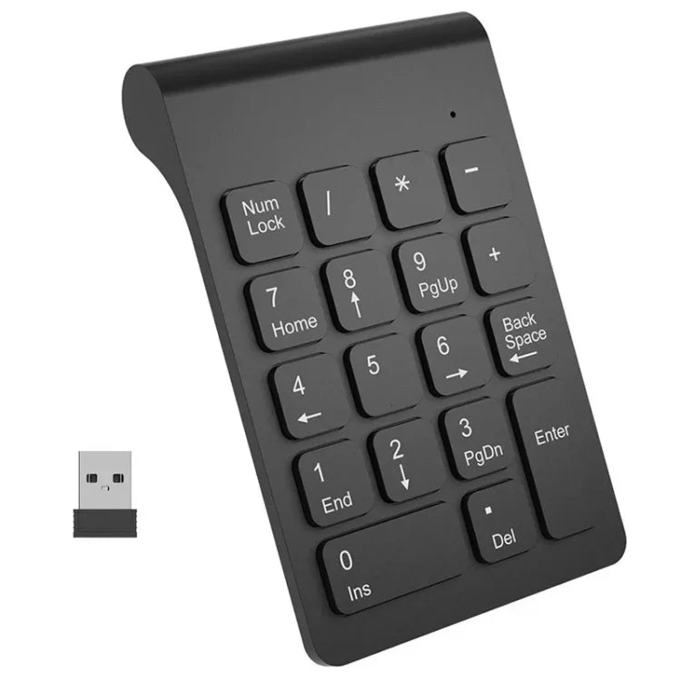 18-Tasten-Mini-USB-Ziffernblock, kabellos, schwarz, 2,4 GHz