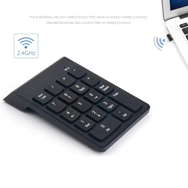 18-Tasten-Mini-USB-Ziffernblock, kabellos, schwarz, 2,4 GHz