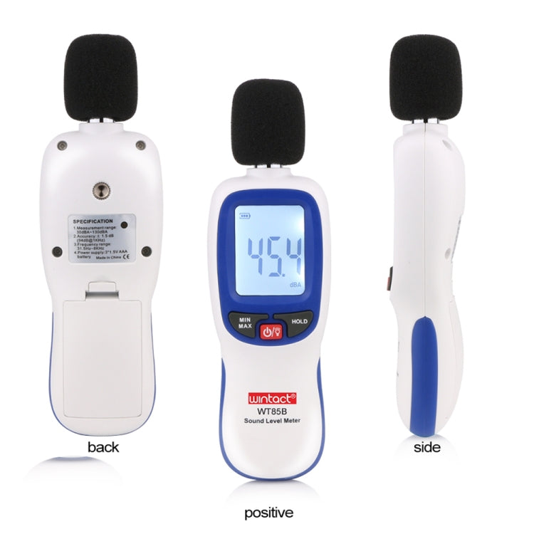 WT85B Schallpegelmesser Digitales Dezibel-Messgerät Digitales Lärm-Messgerät Umweltlärmtester, WT85B Weiß, WT85B Schwarz